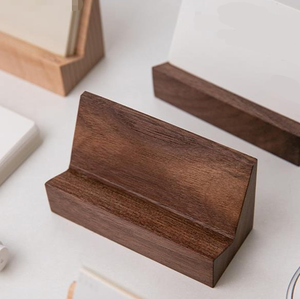 Wood Business Card <b>Box</b> Rectangular Business Card Holder for Men and Women Desktop Office Wood Business Card Holder - Product Image 1