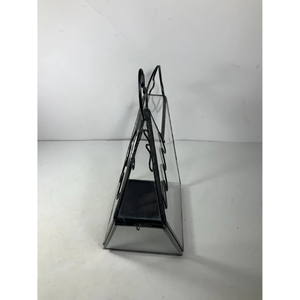 Wholesale Geometric Chicken Design Made Glass Terrarium with Black Finished Iron Frame for Flower Pot Table Top Decoration - Product Image 4