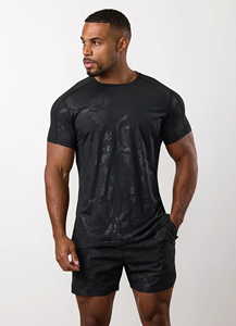 mens gym compression tshirt <b>tight</b> fit half sleeve athletic fitness wear breathable quick dry stretch sports bodybuilding sports - Product Image 5