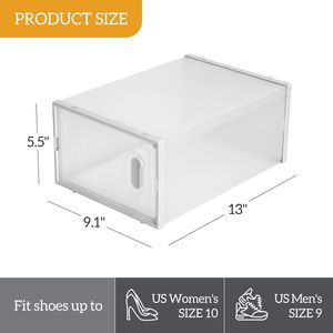 Set di 18 Scatole Trasparenti XXL e Grandi per Scarpe, Organizzatore Moderno Bianco Impilabile per Sneaker in PET - Product Image 5