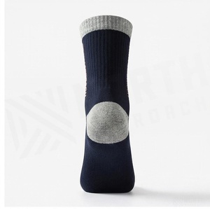 Crew <b>Socks</b> Navy Blue Breathable Running <b>Socks</b> for Adults Summer Season Knitted Spandex <b>Polyester</b> Material - Product Image 2