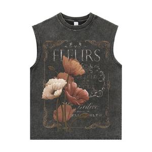 เสื้อแขนกุดสำหรับผู้ชายเสื้อกล้ามสำหรับผู้ชายเสื้อกล้ามสำหรับล้างเป็นกรดรุ่นเฮฟวีเวตพิมพ์ลาย - Product Image 1