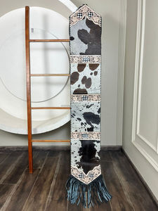 ผ้าคาดโต๊ะหนังวัวงานฝีมือสไตล์ตะวันตกพร้อมเครื่องมือลายตารางหมากรุกขอบแบบเรียบง่ายตกแต่งโต๊ะรับประทานอาหารแบบยาว - Product Image 4