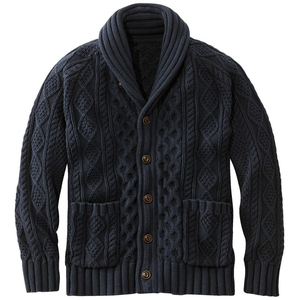<b>Men</b> Acrylic Knit Sweater <b>Cardigan</b> Long Sleeve Button Front Casual Warm Soft Lightweight Sweater Regular Fit Ribbed Trim Classic - Product Image 5