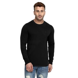 Men's Cotton Regular Fit Full Sleeves T-Shirt Custom <b>Logo</b> T shirts for men's o neck t shirts in different colours t shirts - Product Image 1