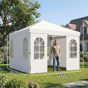 Tenda Bianca con Tettoia, Riparo Portatile per Campeggio, Padiglione, Pergola e Gazebo - Prodotto Ibrido - Product Image 6