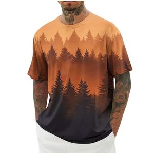 T-shirt noir à manches courtes pour homme, imprimé sublimation d'aigle et drapeau américain, logo frontal, col rond, coupe décontractée, coton respirant - Product Image 4