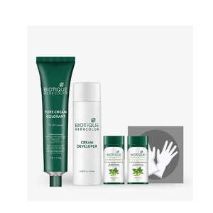 Fórmula Acondicionadora de Coloración Capilar Herbal Orgánica Sin Amoníaco Con Nueve Extractos de Plantas Para un Tono Marrón Natural y Textura Suave - Product Image 3