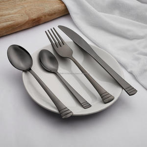 Ensemble de couverts en acier inoxydable brillant coquelicot Grade 202/304 cuillère brillante fourchette et couteau cuillère bébé durable pour table à manger - Product Image 2