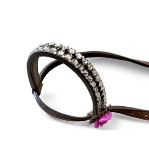 OEM Argentina cuero de vaca occidental caballo sillín conjunto una oreja Headstall Breastplate 3D Rhinestone flor decoración logotipo personalizado montar - Product Image 4