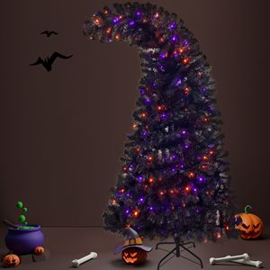 6 Ft Fraser Fir Bent-Top <b>Artificial</b> Christmas <b>Tree</b> 1,080 Lights Grinch Style Holiday Decoration - Product Image 3