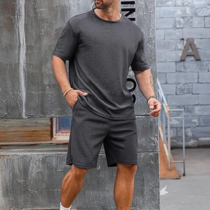 Men 2 Piece <b>Set</b> Manufacturer Cotton T Shirt Cargo Shorts <b>Set</b> Summer Casual Streetwear OEM ODM Bulk Supply - Product Image 3