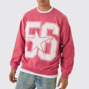 เสื้อสเวตเชิ้ตผู้ชายสไตล์สตรีทแวร์สำหรับฤดูหนาว ผ้าฝ้ายฟลีซ 100% พิมพ์ลายดิจิทัล แขนยาว คอกลม - Product Image 2