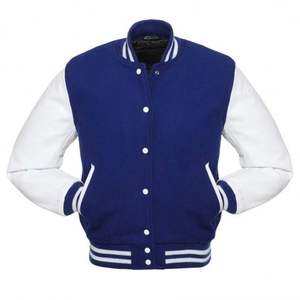 Nouvelle veste universitaire personnalisée pour homme en laine méltone avec manches en cuir, modèle 2026, vente en gros, en tissu toile pour le printemps - Product Image 4