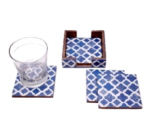 26 Hot Selling Designer Resin and Bone Inlay Coasters <b>Set</b> for Modern Homes Handmade Decorative Coasters for <b>Coffee</b> <b>Table</b> Serve - Product Image 1