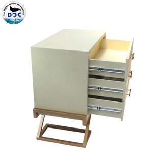 Modern Design High-<b>End</b> Faux Shagreen Wooden Nightstand with 3 <b>Storage</b> Drawers Bedroom Living Room & Dining Furniture Home Use - Product Image 3