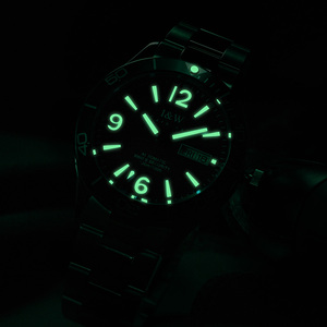 Montre mécanique automatique de plongée de luxe I&W CARNIVAL pour hommes, boîtier et bracelet en acier inoxydable - Product Image 5