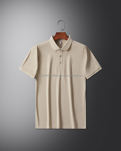 Polo à manches courtes pour hommes d'âge moyen, couleur unie, avec logo personnalisé OEM, nouveau design, pour entreprise - Product Image 3