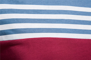 Men's Color Blocked Striped T-<b>Shirt</b> Short Sleeve O-Neck Casual Breathable Knitted Top Regular Fit Red Blue <b>White</b> Pattern - Product Image 4