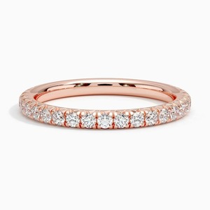 IGI Certificate CVD HPHT Lab Grown Emerald Cut Round Cut Diamond Eternity Band <b>Rings</b> 14k Rose Gold Custom Fine Engagement <b>Ring</b> - Product Image 1