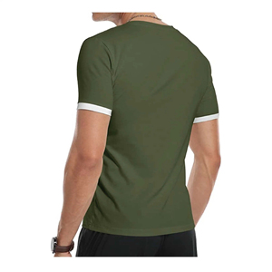 Custom Men's Solid O-Neck Sport T-Shirt <b>Hip</b> Hop Style Short Sleeve Polo Shirts with Button Design and Embroidered Logo - Product Image 3