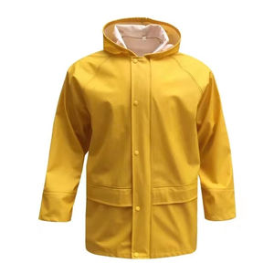Premium Meera Impex Men's Waterproof Breathable Woven Fabric Rain Jacket Pants Set Solid Yellow Color Zipper Closure 100% - Product Image 5