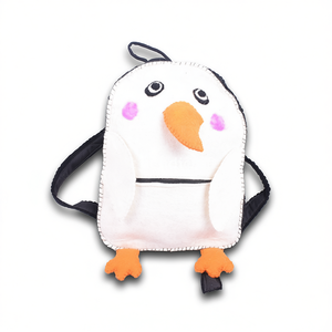 Wool Felt Penguin Student <b>Backpack</b> - Product Image 2