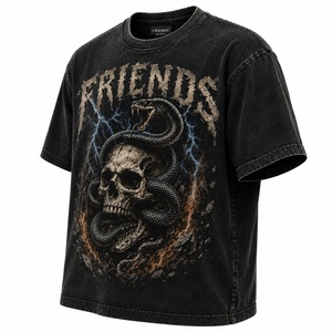 <b>Gothic</b> Skull Snake Print Men's O-Neck Short Sleeve T-<b>Shirt</b> Regular Fit Cotton Jersey with custom logo - Product Image 5