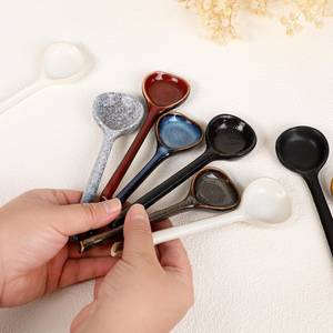 Cuillère en céramique à long manche pour la cérémonie du thé japonaise, accessoires de thé, cuillère à soupe, livraison en une seule pièce uniquement via UO - Product Image 6