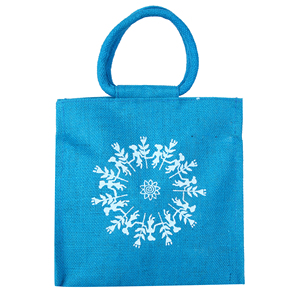 Bolsa de Mano de Lona Azul de Alta Calidad con Cierre de Cremallera, Color Sólido, Estilo Minimalista, para Todas las Temporadas, Bolsa de Compras de la India - Product Image 3
