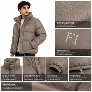 Chaqueta Casual Acolchada para Hombre, para Viajes al Aire Libre y Uso Diario, Chaqueta de Invierno con Cuello Alto y Diseño Acolchado, OEM - Product Image 5