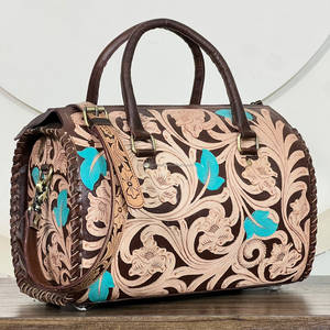 Superbe ensemble de sacs de voyage en cuir véritable pleine fleur 3 pièces assortis, avec fermeture éclair de luxe, pour la nuit ou les voyages. - Product Image 2