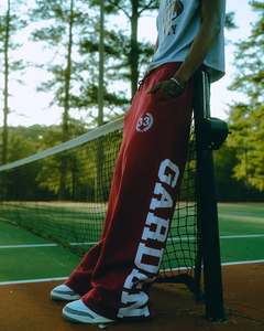 กางเกงวอร์มขาบานกว้างสำหรับผู้ชายกางเกงวอร์มทรงหลวมผ้าคอตตอนรุ่นออกแบบได้ตามต้องการ - Product Image 1