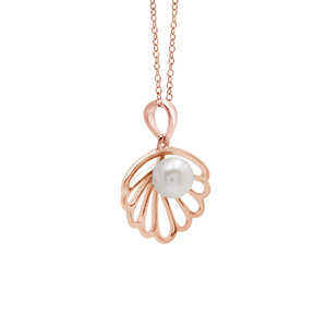 Collier pendentif en argent sterling 925 massif avec perle en forme de fleur, chaîne à maillons plaquée rhodium, style classique, unisexe, à porter au quotidien - Product Image 6