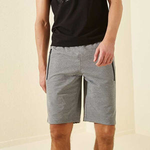 Short en coton gris avec logo personnalisé pour hommes Short de sport respirant en nylon pour hommes - Product Image 5