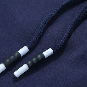 Pantalones Cortos Bermuda para Hombre, Color Azul Marino Sólido, Cintura Media con Cordón, Bolsillos, Pantalones Cortos Casuales de Algodón Tejido - Product Image 3