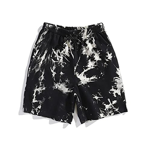 Shorts d'été pour hommes OEM, personnalisés avec logo, poche latérale, motif tie-dye, poche arrière, 100% coton, vêtements masculins personnalisés. - Product Image 2