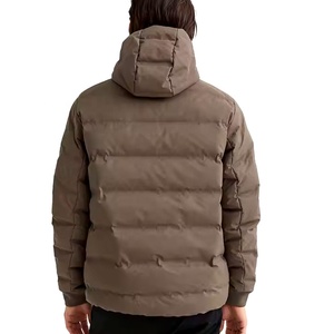 Blouson matelassé à capuche pour homme, coupe-vent, fermeture éclair, manteau d'hiver décontracté, couleur unie, rembourrage polyester, coupe régulière 2026 - Product Image 3