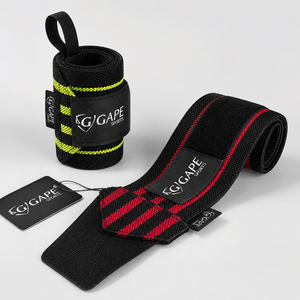 GAPE SPORTS Support de poignet pour haltérophilie, en nylon, avec boucle auto-agrippante, élasticité réglable, respirant, noir, rouge, vert, universel, adulte, OEM - Product Image 4