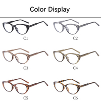 Monture de lunettes optiques œil de chat TR90 pour femme, verres transparents, style rétro, légères, pour usage quotidien