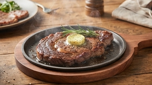 Plat de service élégant en bois et métal pour la présentation de repas à la maison, en cuisine, à l'hôtel, en restauration et pour une salle à manger stylée - Product Image 5