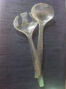 Blue Resin Twist Design Salad Servers Set Handcrafted Salad <b>Tongs</b> <b>Serving</b> Utensils Stylish Kitchen Tools for Salads and Pasta - Product Image 4