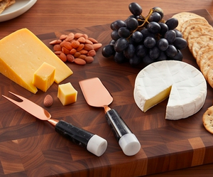 Copper <b>Cheese</b> <b>Knife</b> <b>Set</b> With Marble Handle Durable Serving Tools For <b>Cheese</b> And Butter Using For Kitchenware Use And Hotel Use - Product Image 3