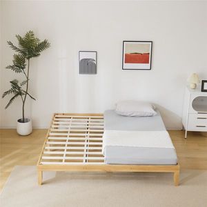Struttura Letto in Legno Massello di Faggio Design Moderno e Semplice Disponibile in Misure Singolo, Matrimoniale e King Size 206x192x30.5cm Mobili per Camera da Letto in Legno - Product Image 1
