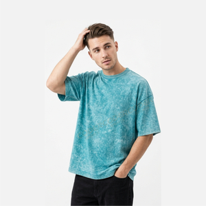 Nueva Llegada Camiseta Vintage con Lavado Ácido al por Mayor para Hombre, 100% Algodón, Cómoda, Camiseta Vintage con Lavado Ácido, Camisetas Lisas Oversize - Product Image 3
