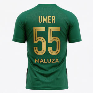 Tenue de football noire et or pour hommes, maillot de football personnalisé, shorts respirants, vêtements de sport, ensemble d'entraînement - Product Image 2