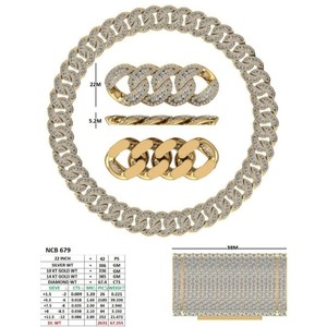 Chaîne cubaine Miami en or massif 14k 10k avec diamant de laboratoire rond de 22 mm, collier de luxe unisexe pour usage quotidien avec fermoir boîte, vente en gros - Product Image 2