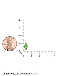 Colgante de Oro Sólido Amarillo de 18k con Peridoto Verde en Forma de Cometa / Piedra de Nacimiento de Agosto / Gema de Olivino Natural - Product Image 2
