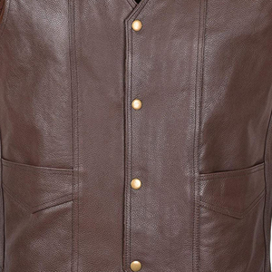 Chaleco de cuero genuino de alta resistencia para hombre, venta al por mayor, buen material, chaleco de cuero para motocicleta en venta - Product Image 6