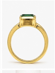 925 Sterling <b>Silver</b> <b>Emerald</b> Cut Green Lab Grown <b>Emerald</b> <b>Ring</b> Gold Plated Wholesale Jewelry - Product Image 3